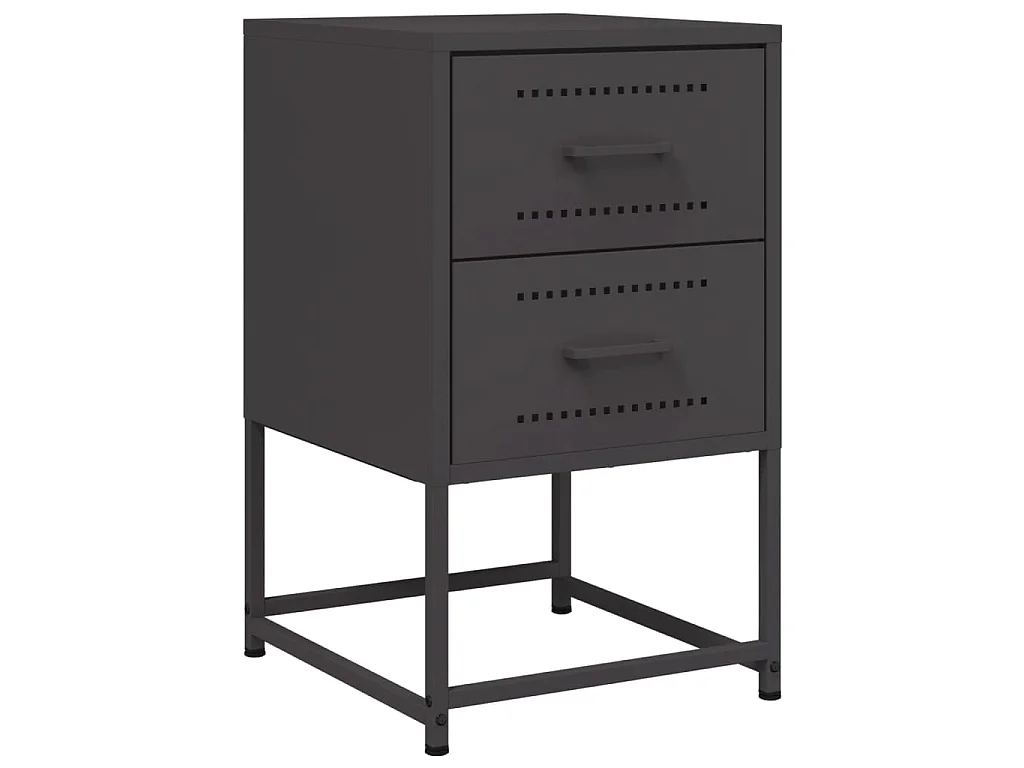 Tables de chevet 2 pcs noir 36x39x60,5 cm acier