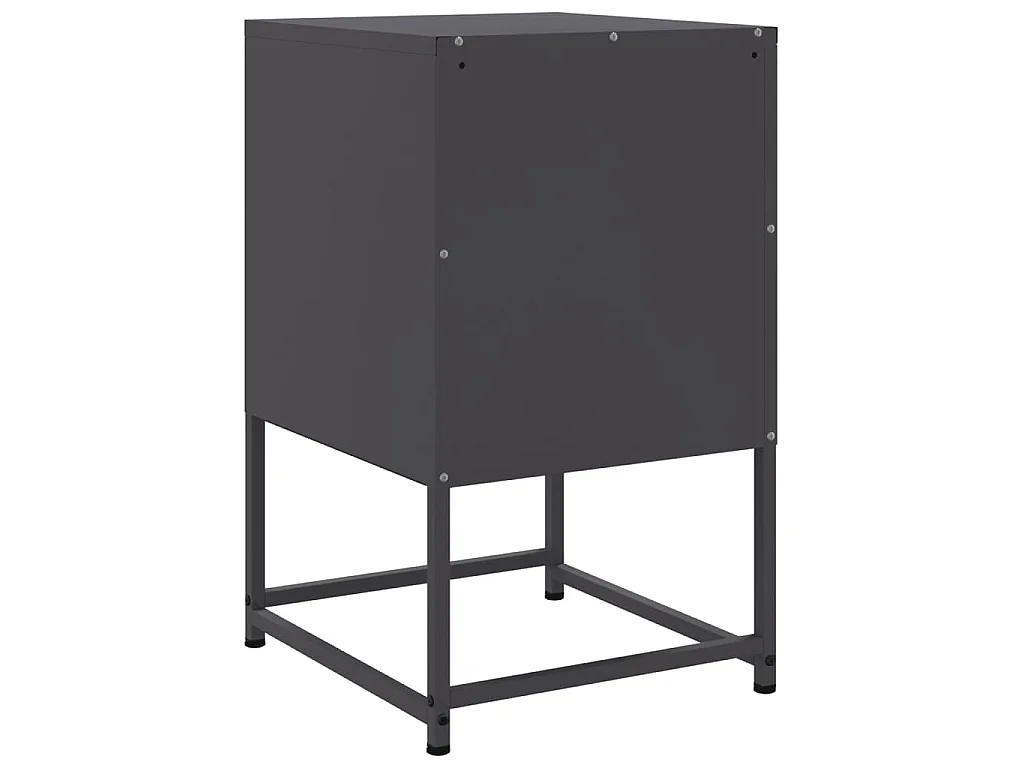 Tables de chevet 2 pcs noir 36x39x60,5 cm acier