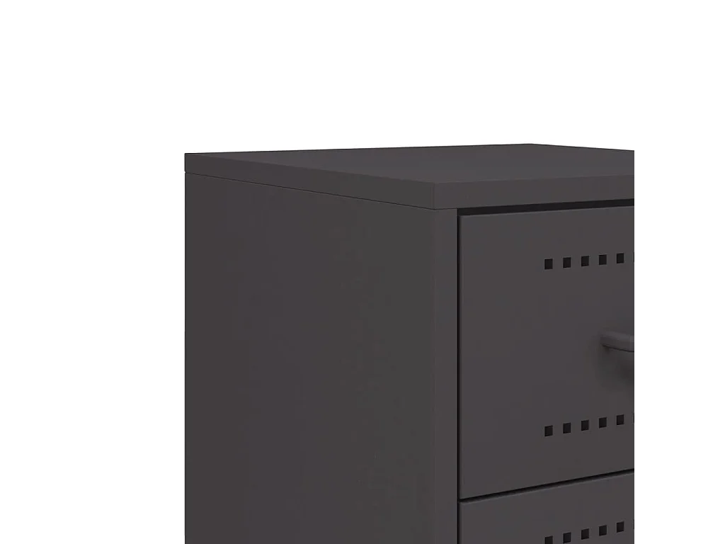 Tables de chevet 2 pcs noir 36x39x60,5 cm acier