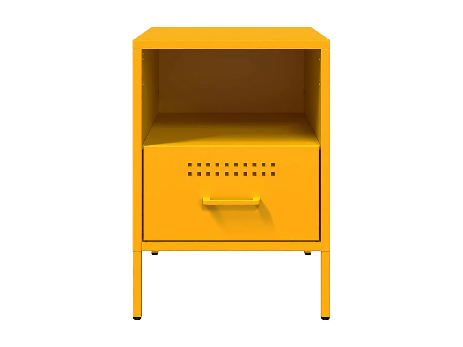 Table de chevet jaune moutarde 36x39x50,5 cm acier