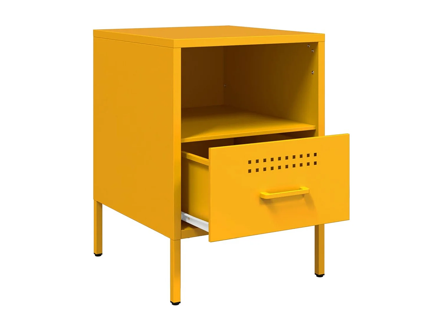 Table de chevet jaune moutarde 36x39x50,5 cm acier