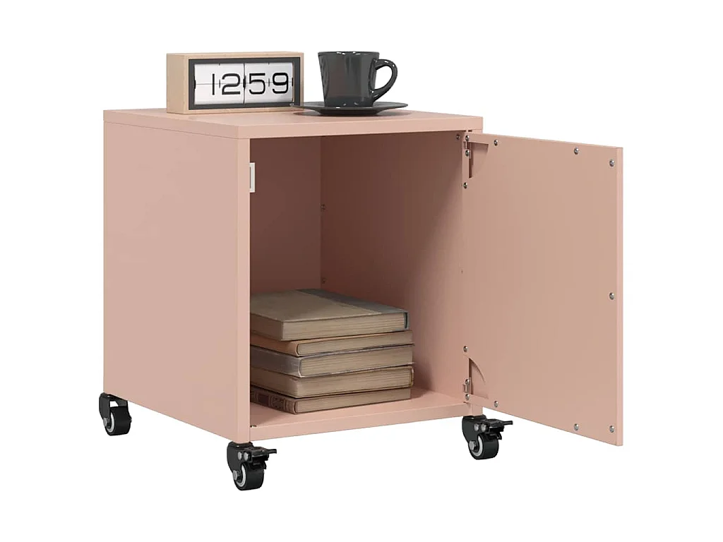 Table de chevet rose 36x38,5x43,5 cm acier