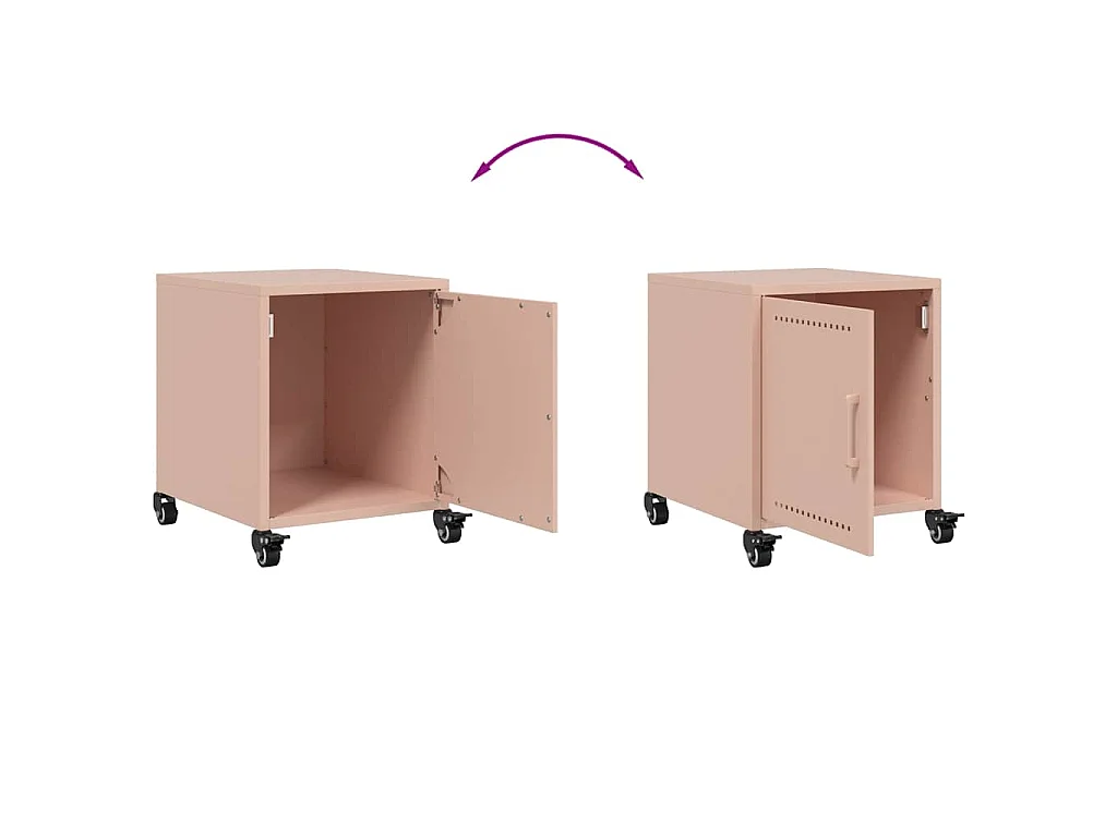 Table de chevet rose 36x38,5x43,5 cm acier