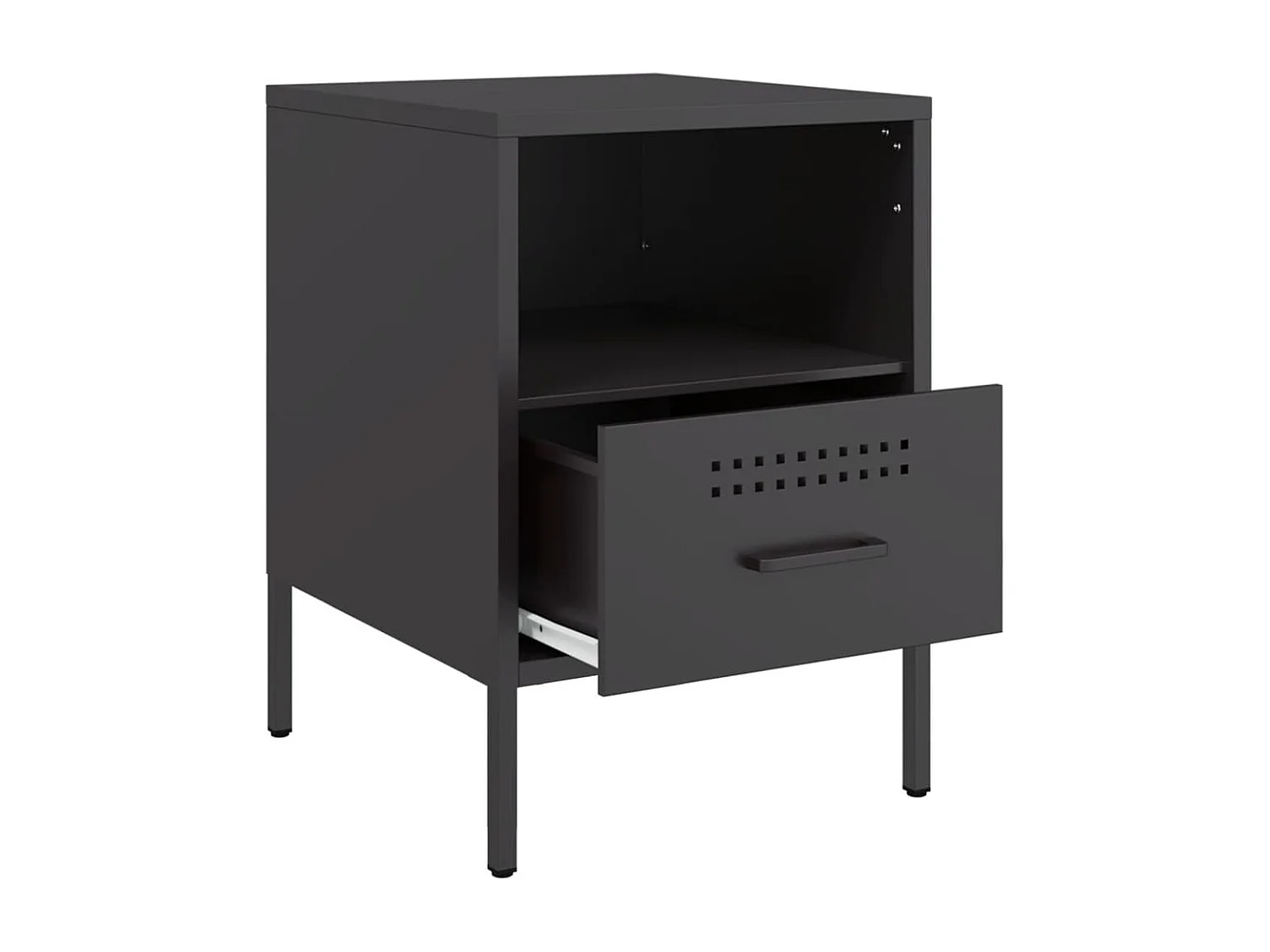 Table de chevet noir 36x39x50,5 cm acier