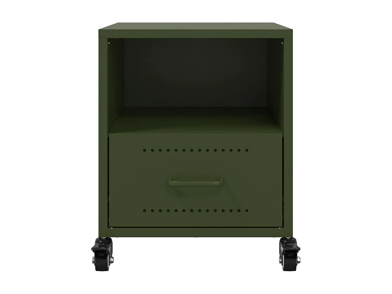Table de chevet vert olive 36x39x43,5 cm acier