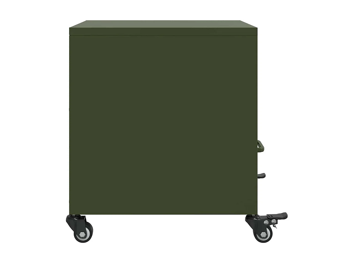Table de chevet vert olive 36x39x43,5 cm acier