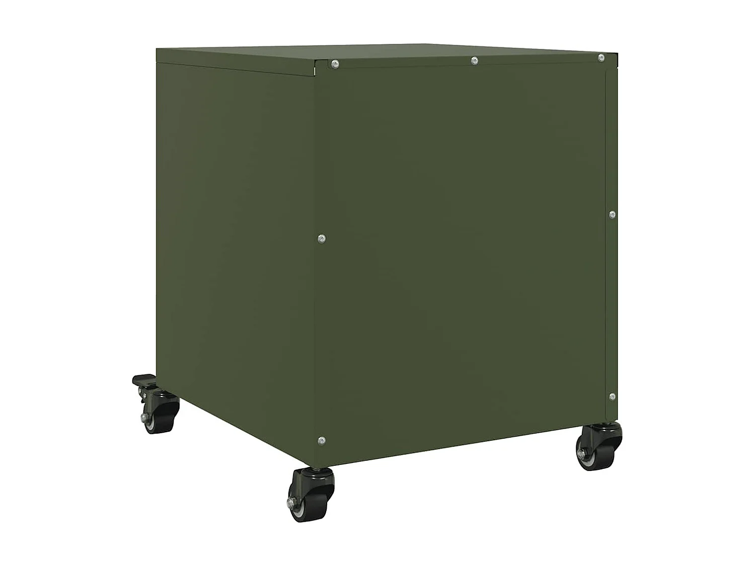 Table de chevet vert olive 36x39x43,5 cm acier