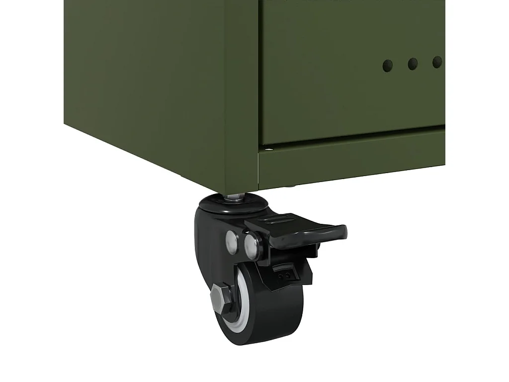 Table de chevet vert olive 36x39x43,5 cm acier