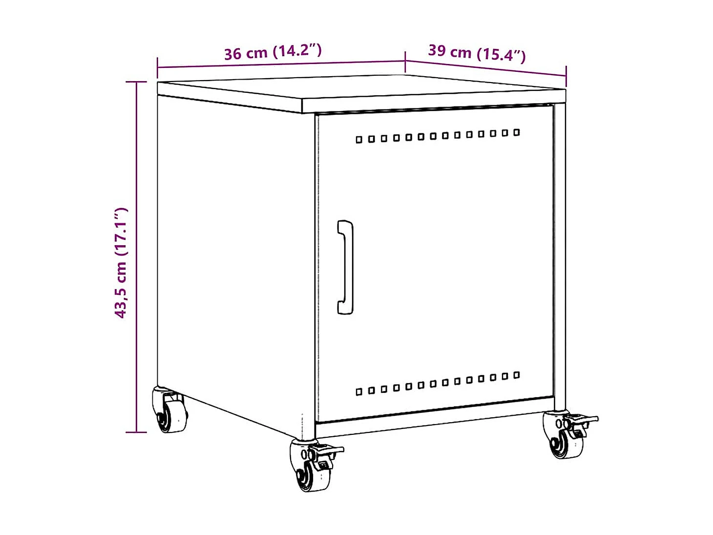 Tables de chevet 2 pcs rose 36x39x43,5 cm acier
