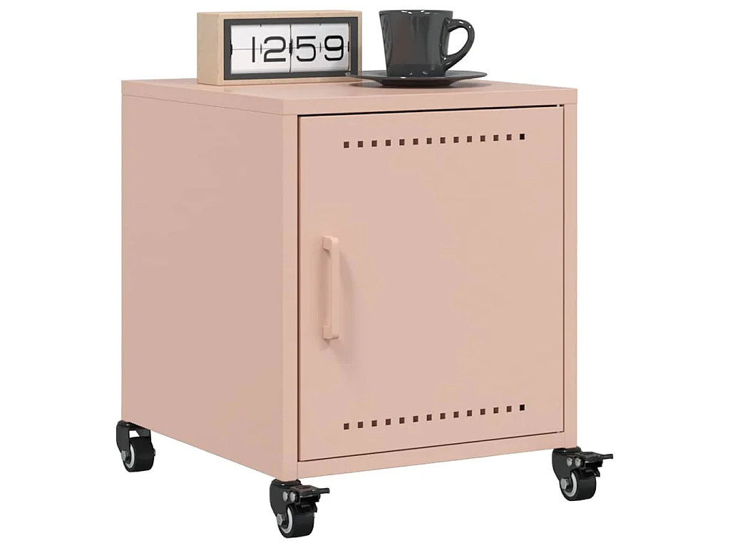 Tables de chevet 2 pcs rose 36x39x43,5 cm acier