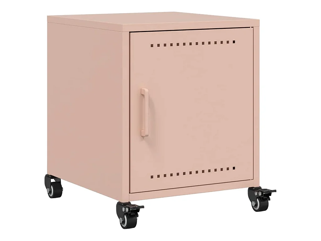 Tables de chevet 2 pcs rose 36x39x43,5 cm acier