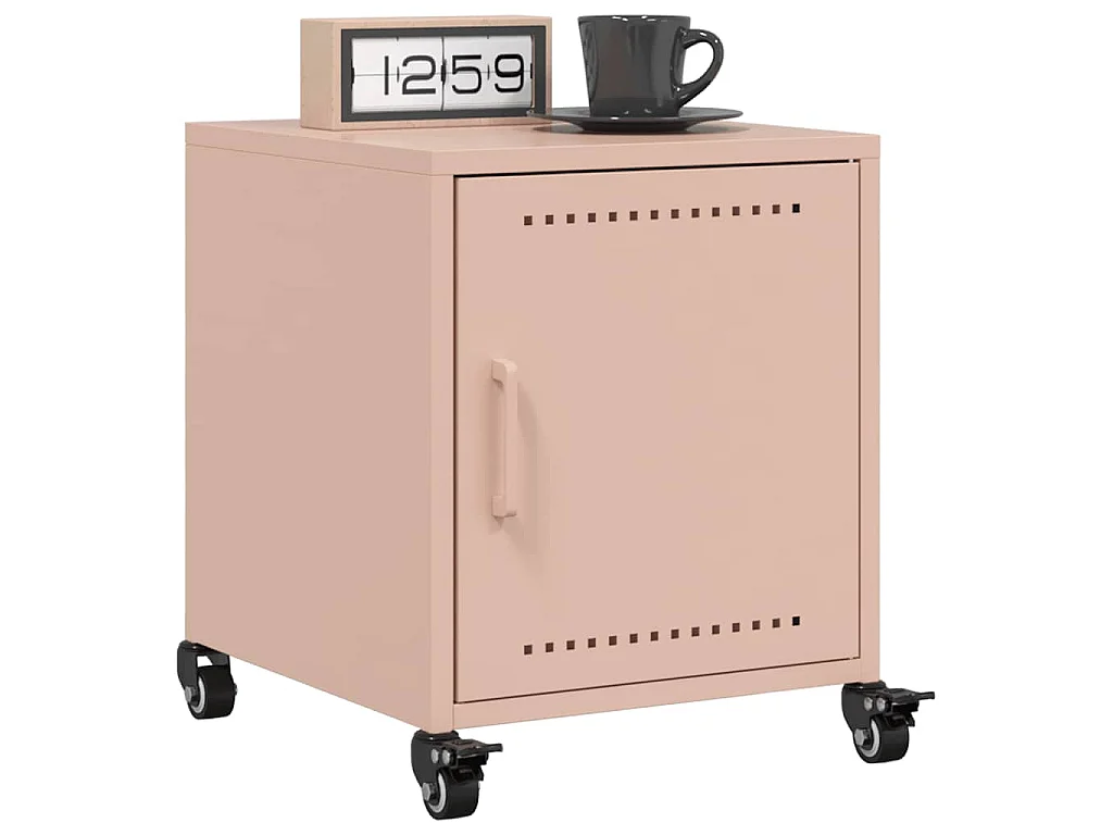 Tables de chevet 2 pcs rose 36x39x43,5 cm acier