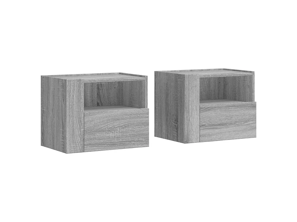 Tables de chevet murales 2 pcs sonoma gris 45x30x35 cm