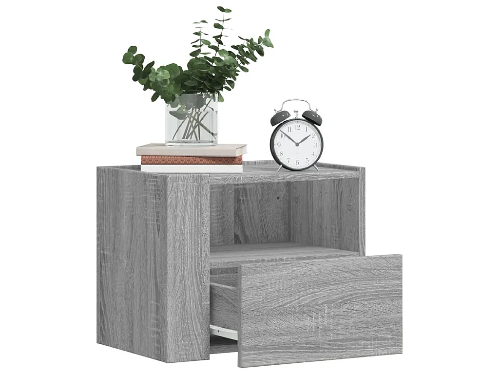 Tables de chevet murales 2 pcs sonoma gris 45x30x35 cm