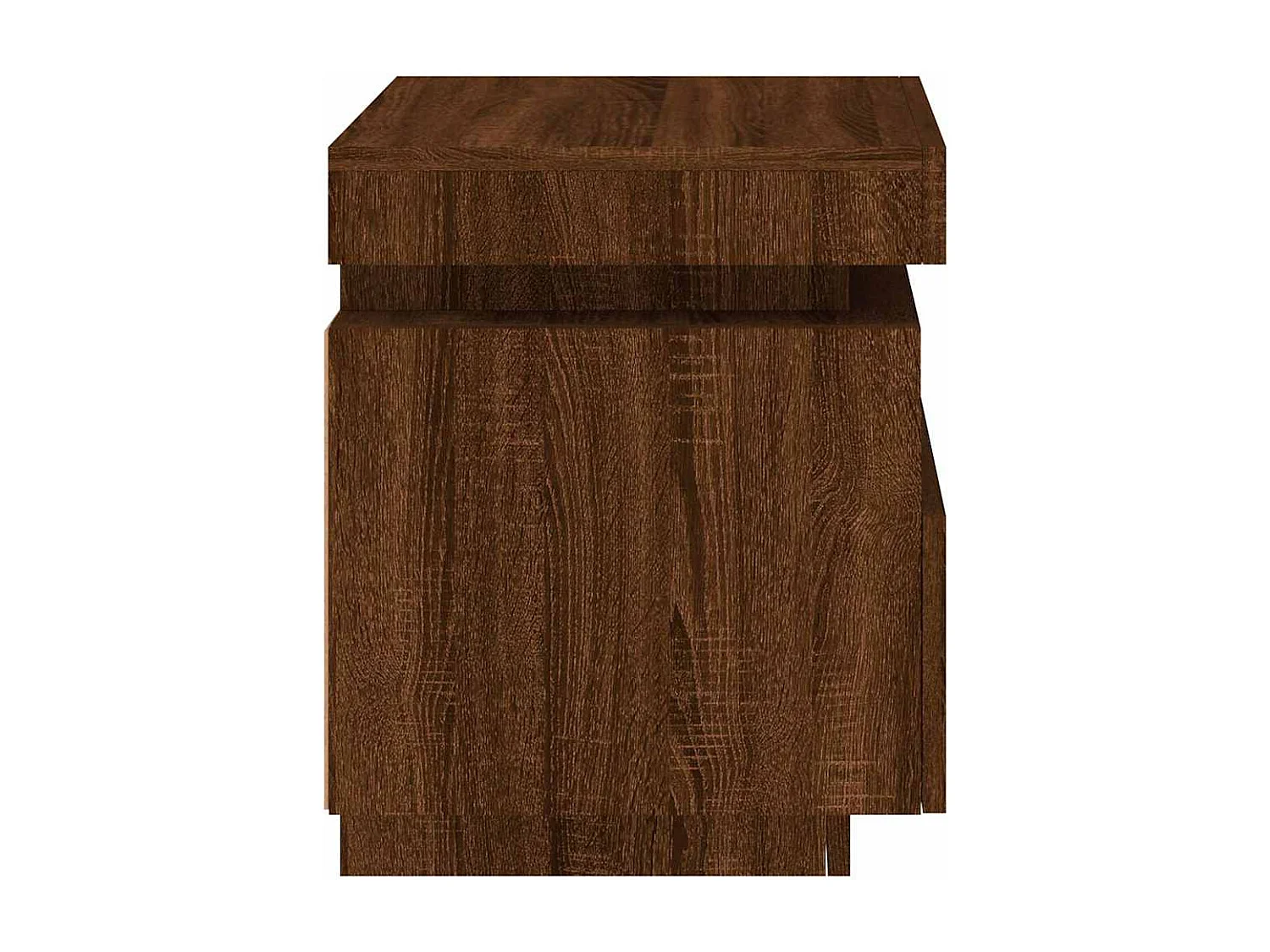 Armoire de chevet avec lumières LED chêne marron 40x39x48,5 cm