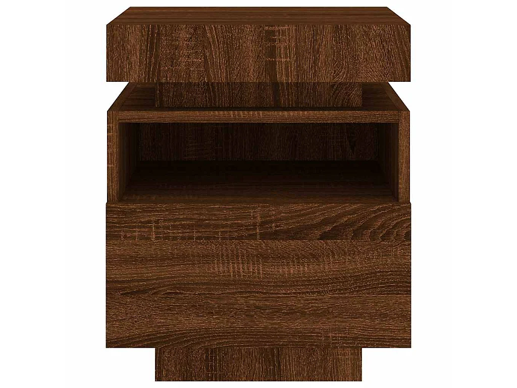 Armoire de chevet avec lumières LED chêne marron 40x39x48,5 cm
