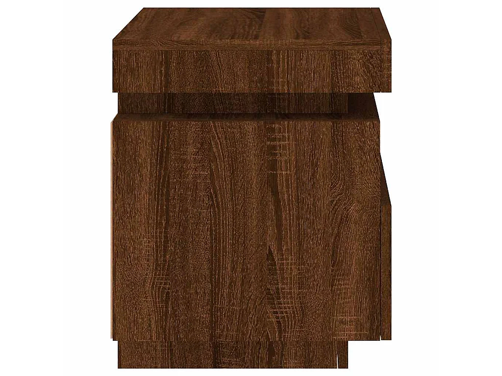 Armoire de chevet avec lumières LED chêne marron 40x39x48,5 cm