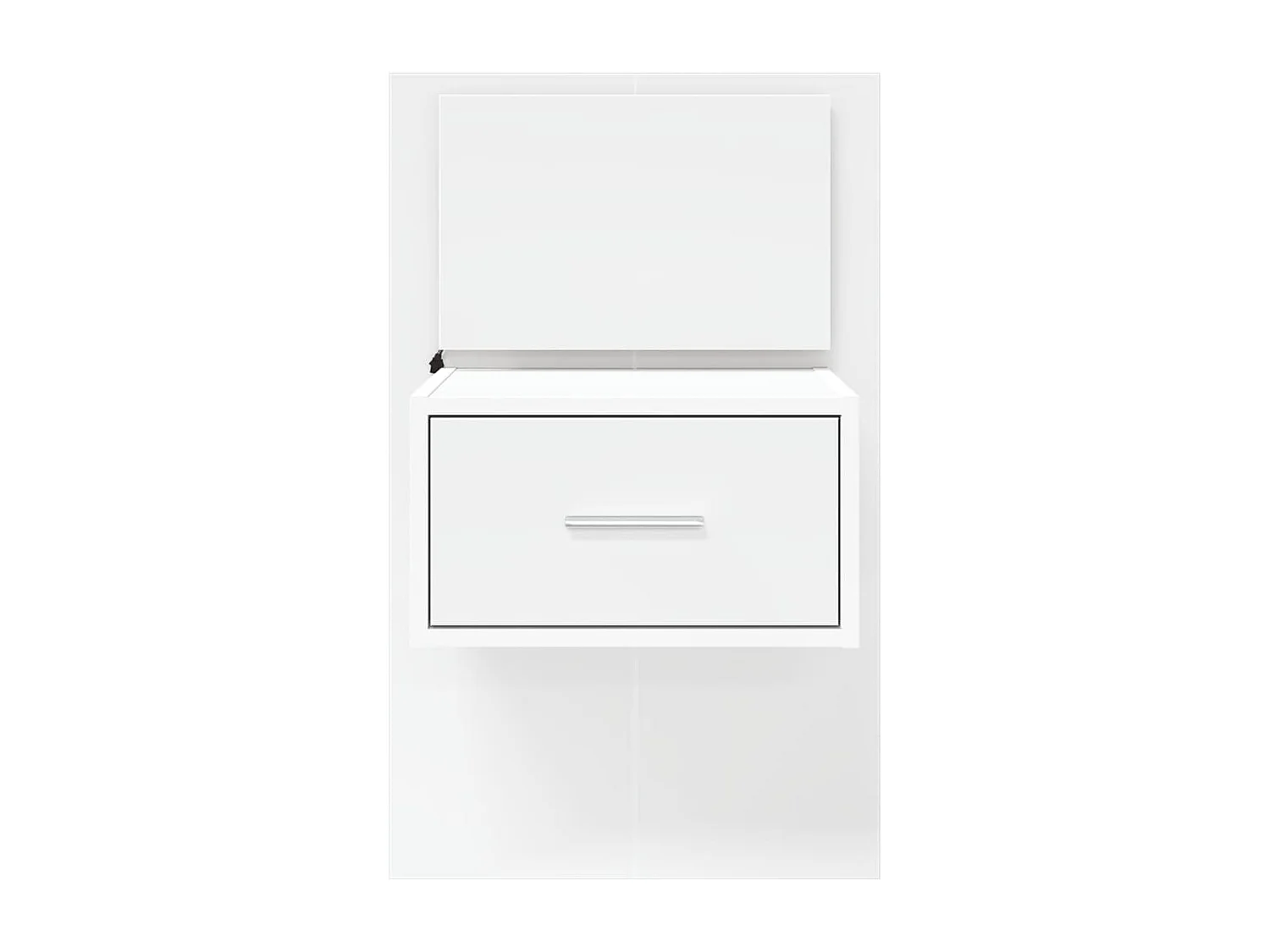 Tables de chevet murales avec lumières LED 2 pcs blanc