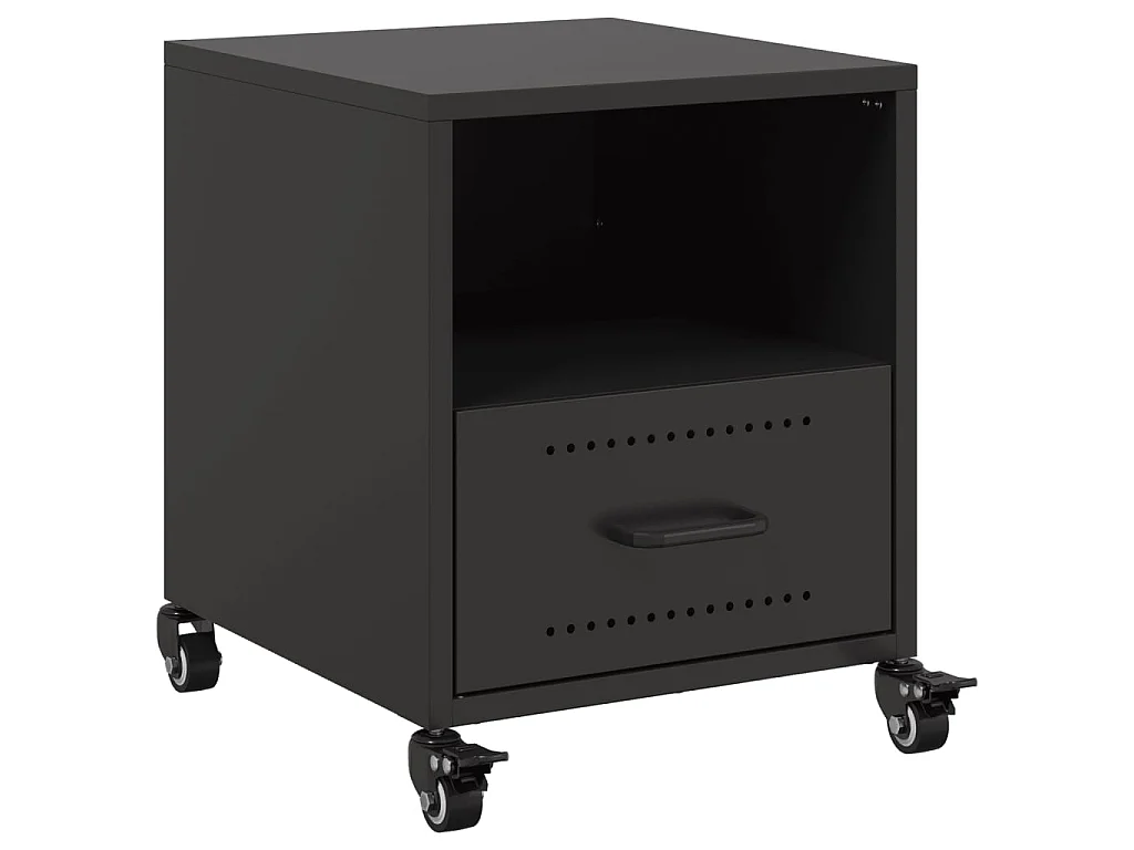 Table de chevet noir 36x39x43,5 cm acier