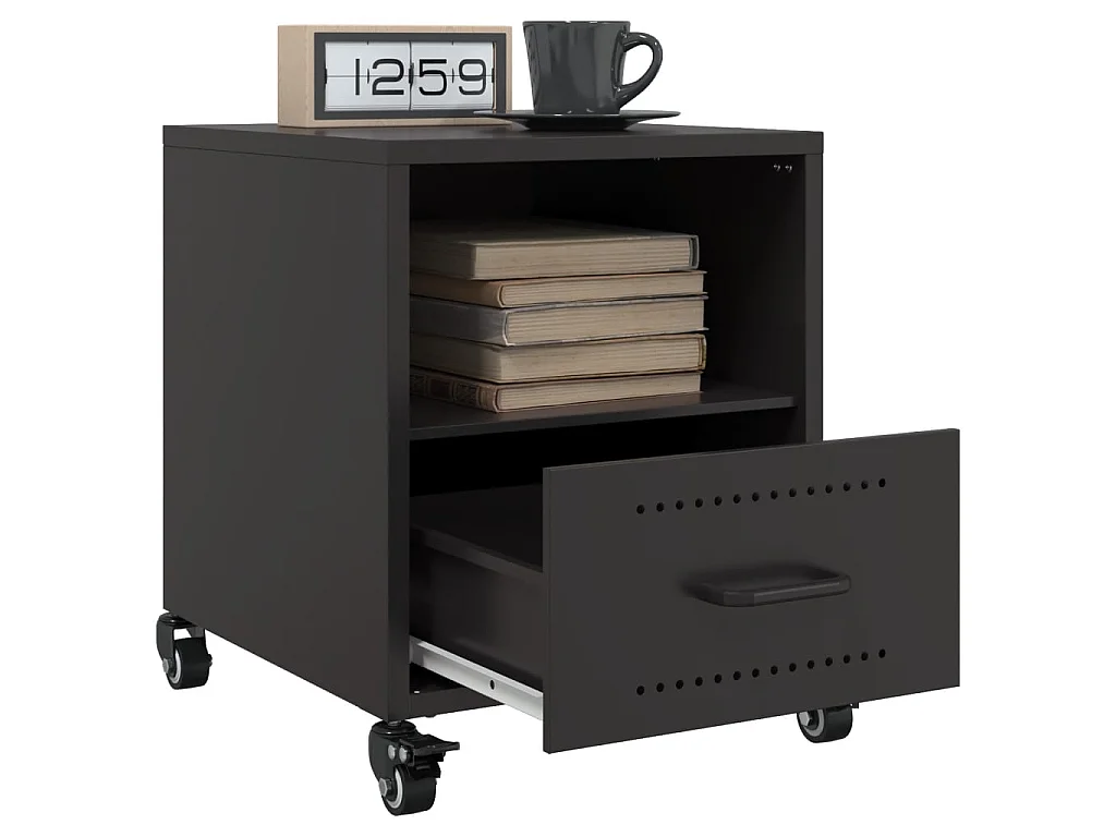 Table de chevet noir 36x39x43,5 cm acier