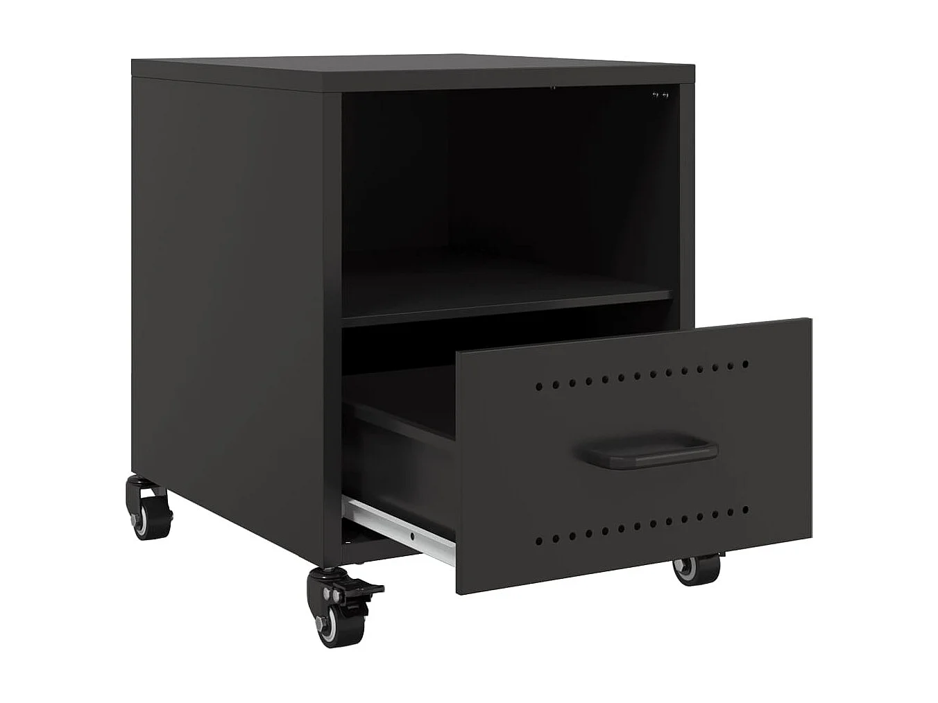 Table de chevet noir 36x39x43,5 cm acier