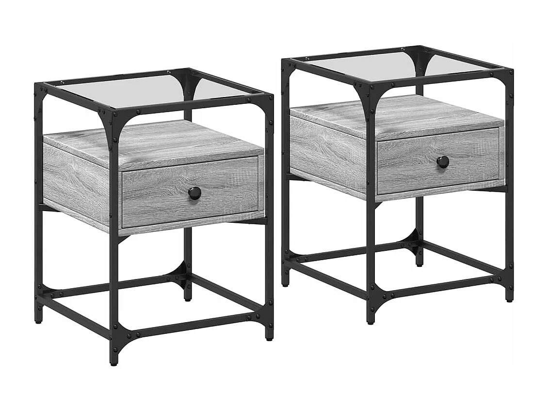 Tables de chevet 2 pcs sonoma gris 40x40x55 cm bois ingénierie