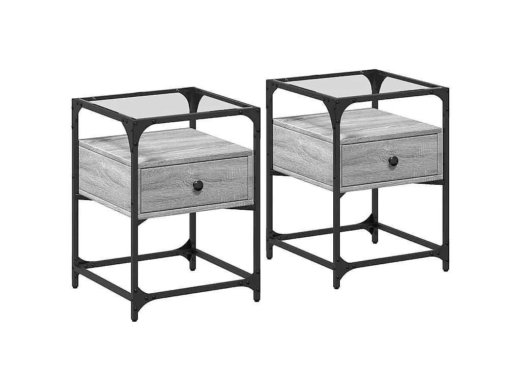 Tables de chevet 2 pcs sonoma gris 40x40x55 cm bois ingénierie