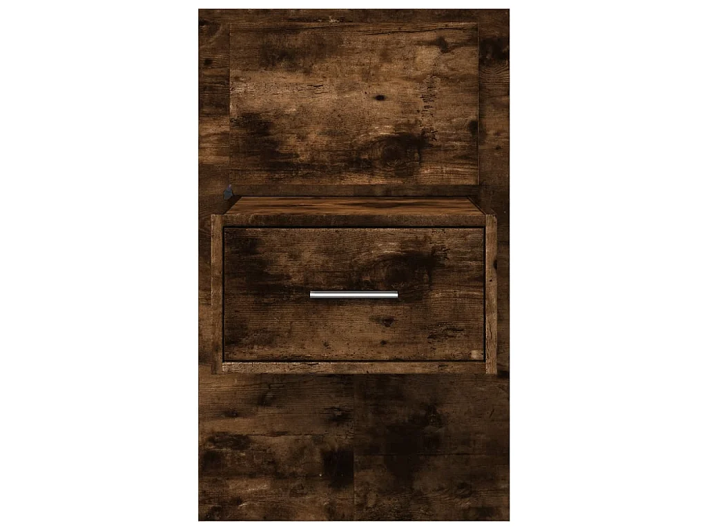 Comodino a Parete con luci LED Rovere Fumo