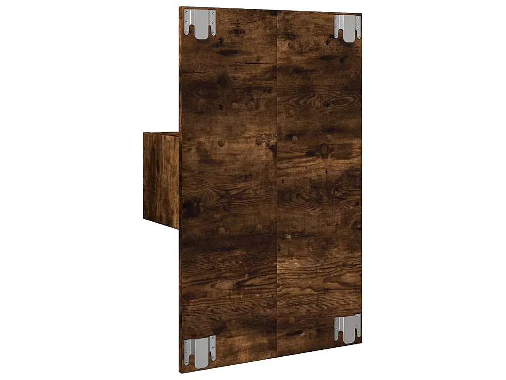 Comodino a Parete con luci LED Rovere Fumo
