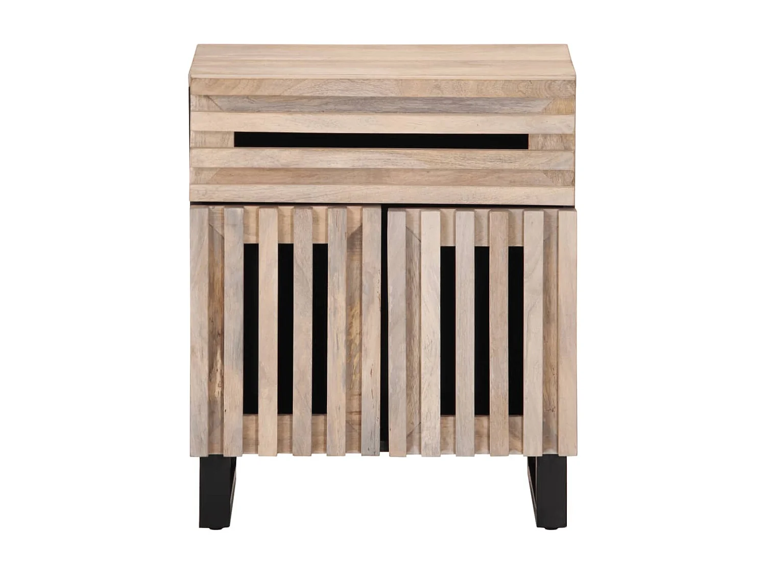Table de chevet 50x34x60 cm bois de manguier massif brut