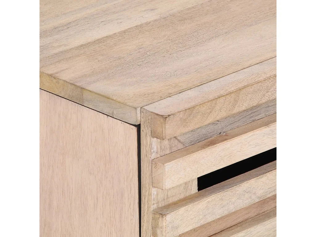 Table de chevet 50x34x60 cm bois de manguier massif brut