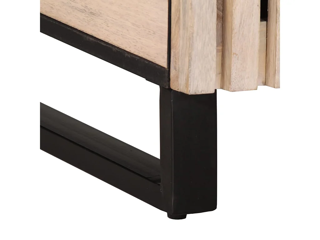 Table de chevet 50x34x60 cm bois de manguier massif brut