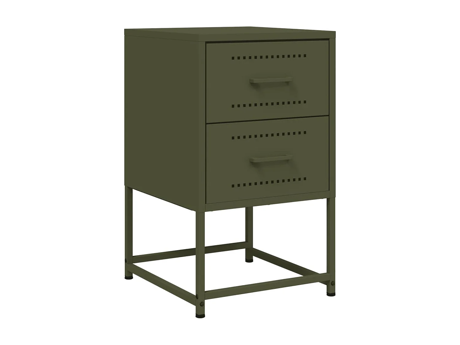 Table de chevet vert olive 36x39x60,5 cm acier