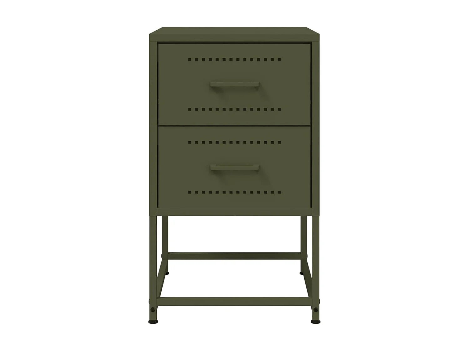 Table de chevet vert olive 36x39x60,5 cm acier