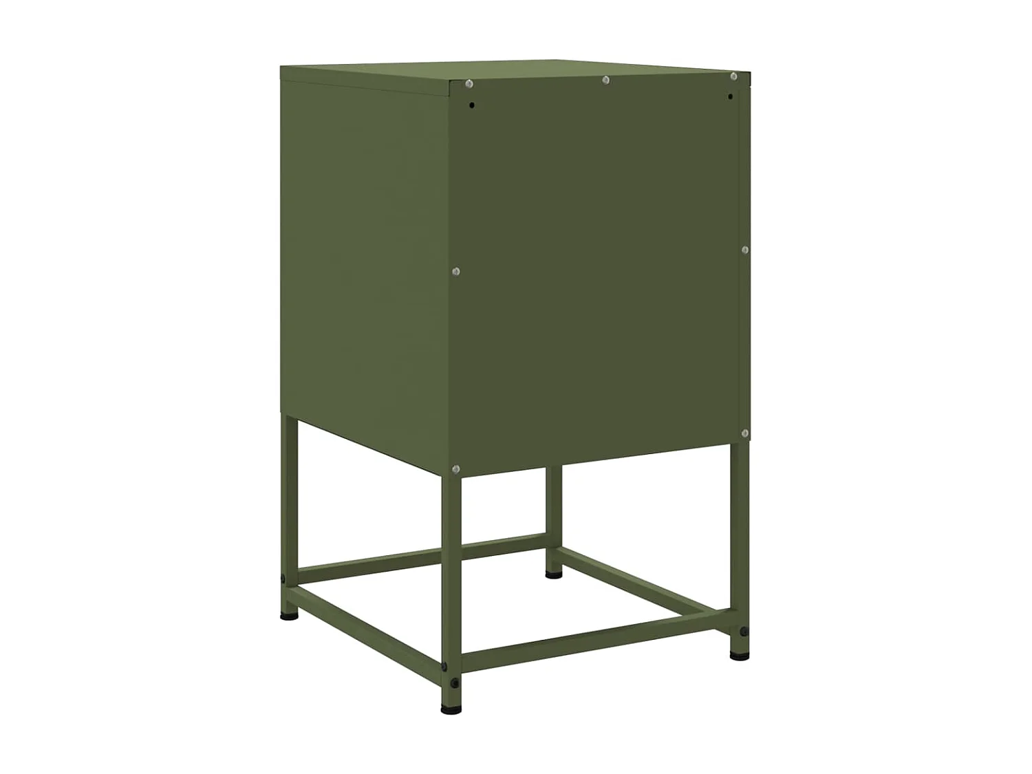 Table de chevet vert olive 36x39x60,5 cm acier