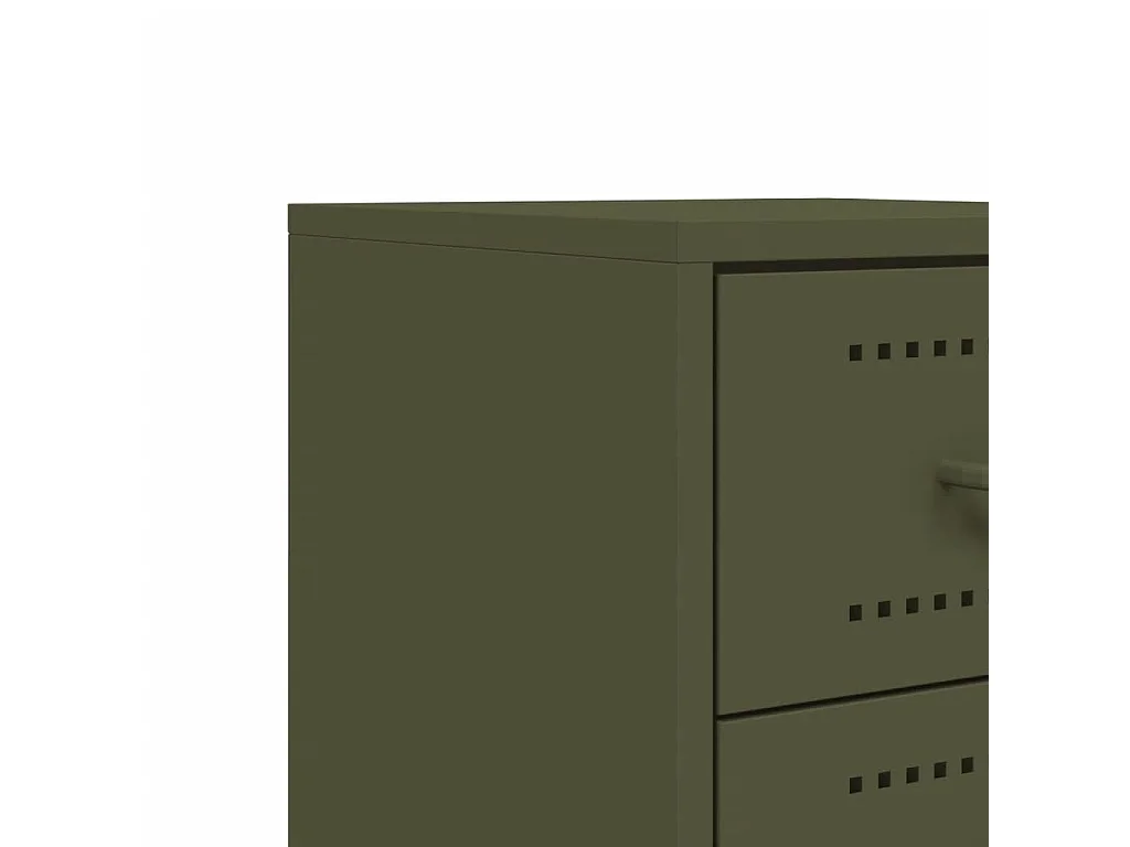 Table de chevet vert olive 36x39x60,5 cm acier
