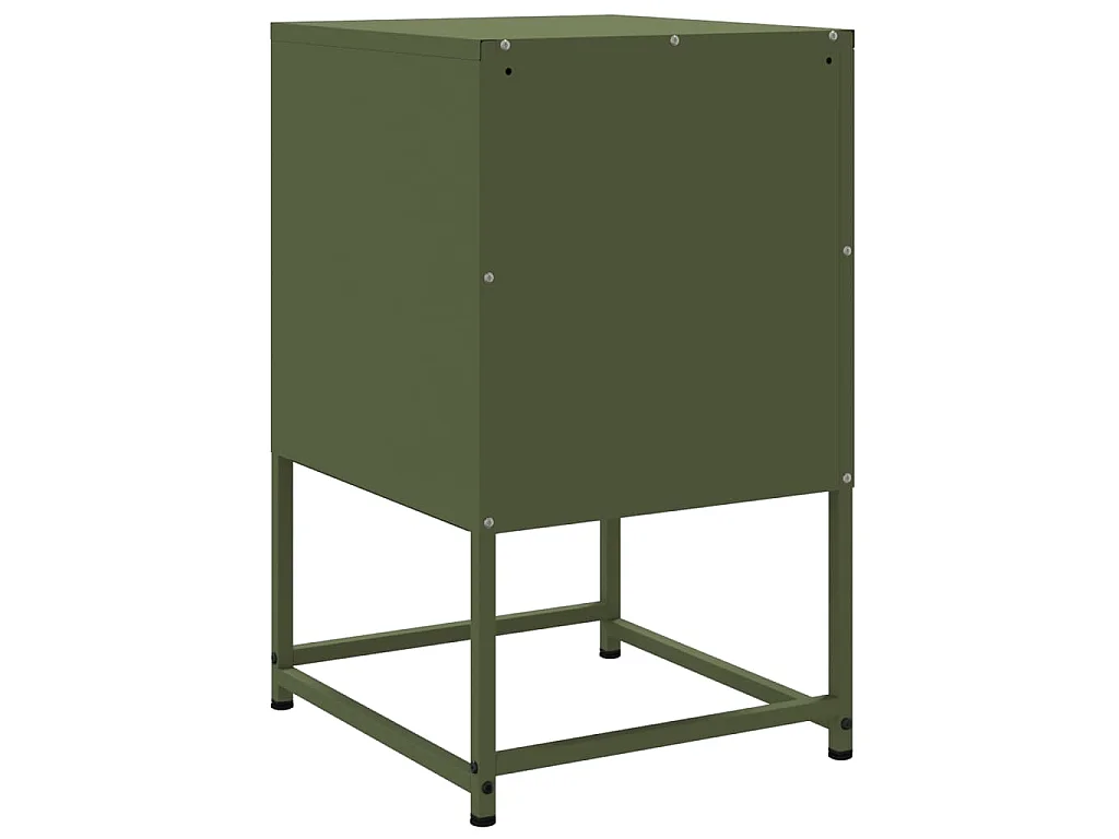 Table de chevet vert olive 36x39x60,5 cm acier