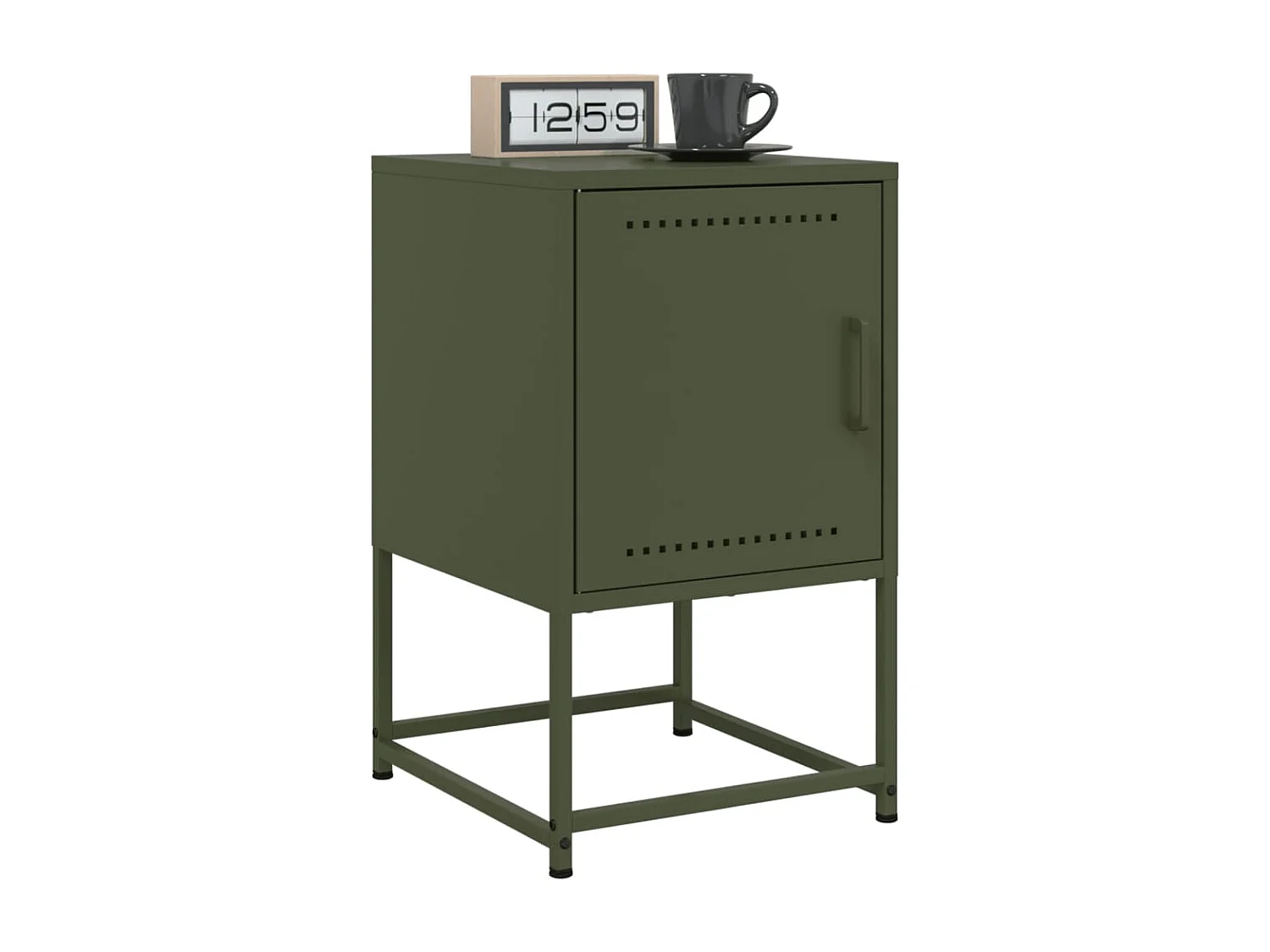 Tables de chevet 2 pcs vert olive 36x39x60,5 cm acier