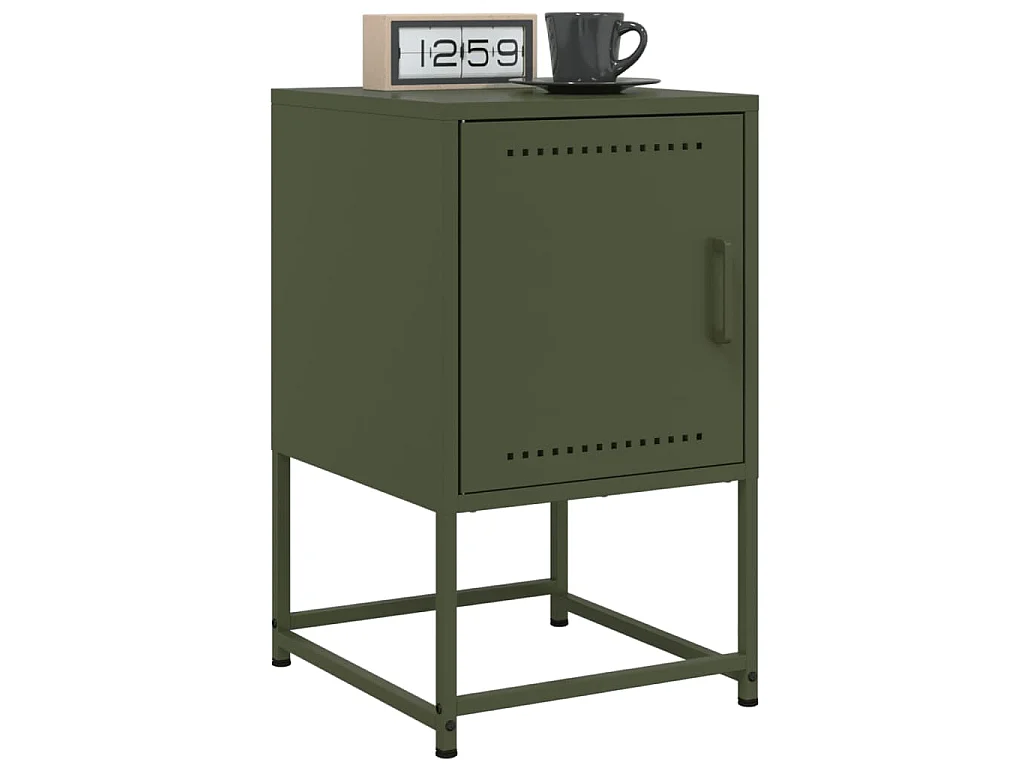 Comodini 2 pz Verde Oliva 36x39x60,5 cm in Acciaio
