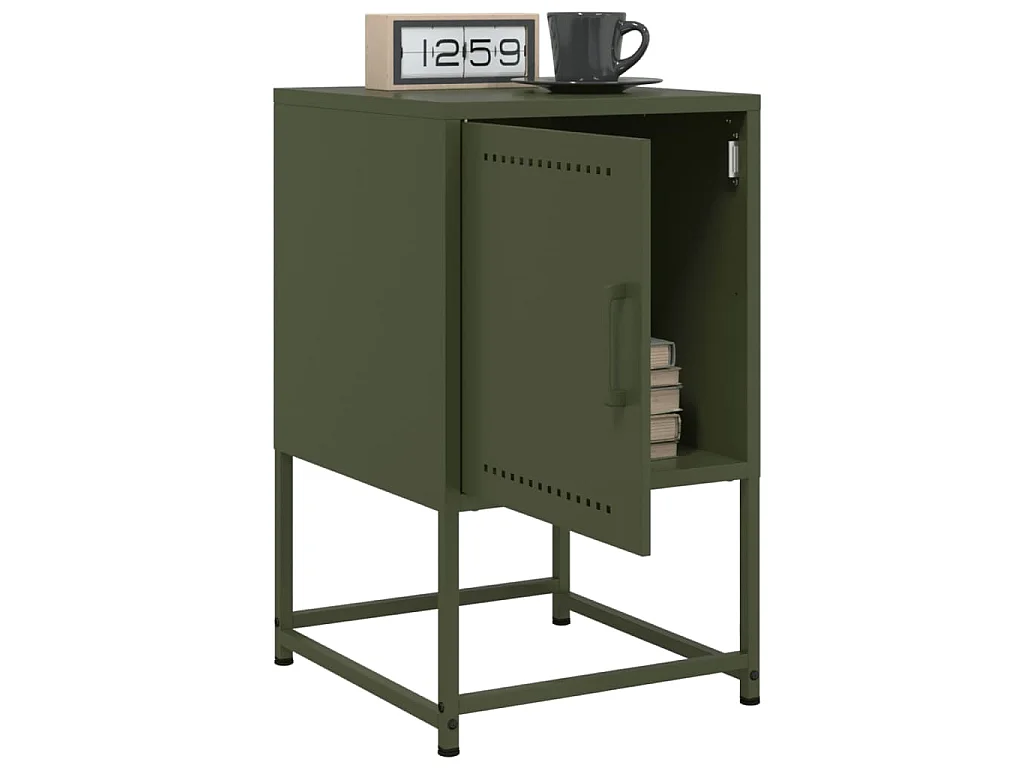 Comodini 2 pz Verde Oliva 36x39x60,5 cm in Acciaio