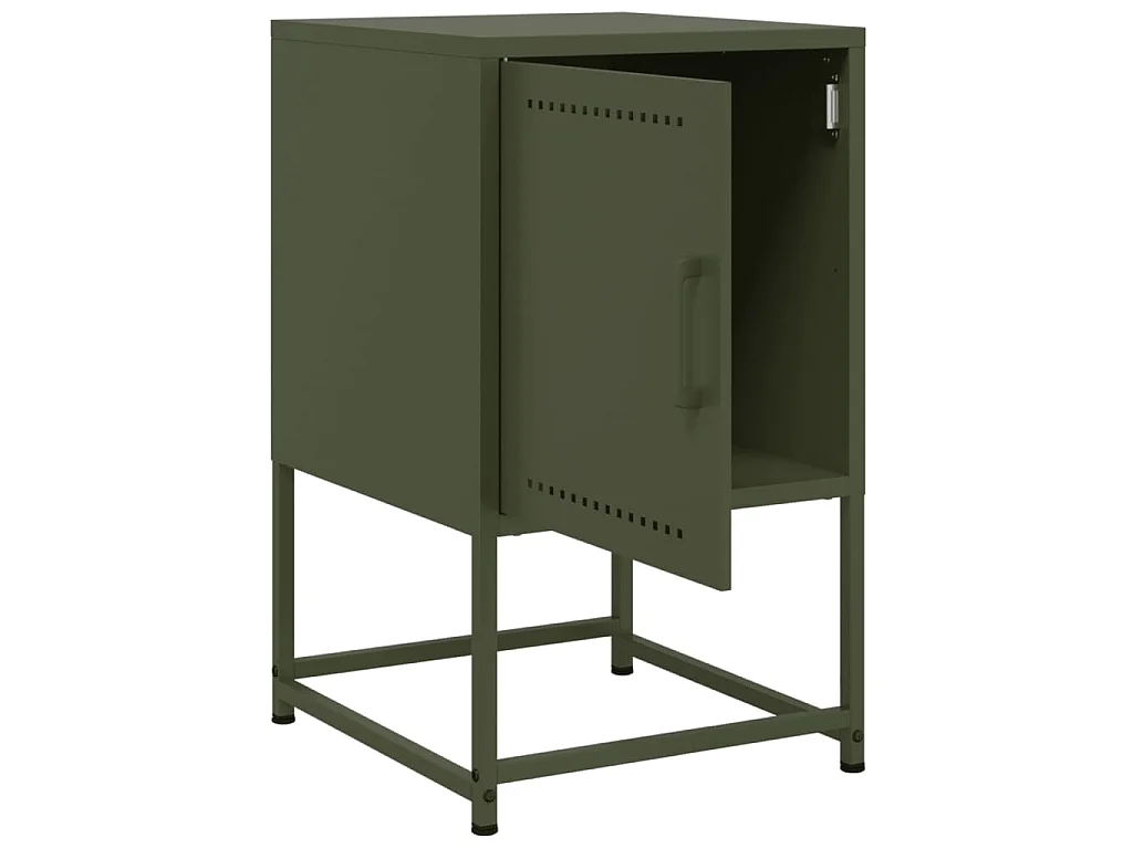Comodini 2 pz Verde Oliva 36x39x60,5 cm in Acciaio