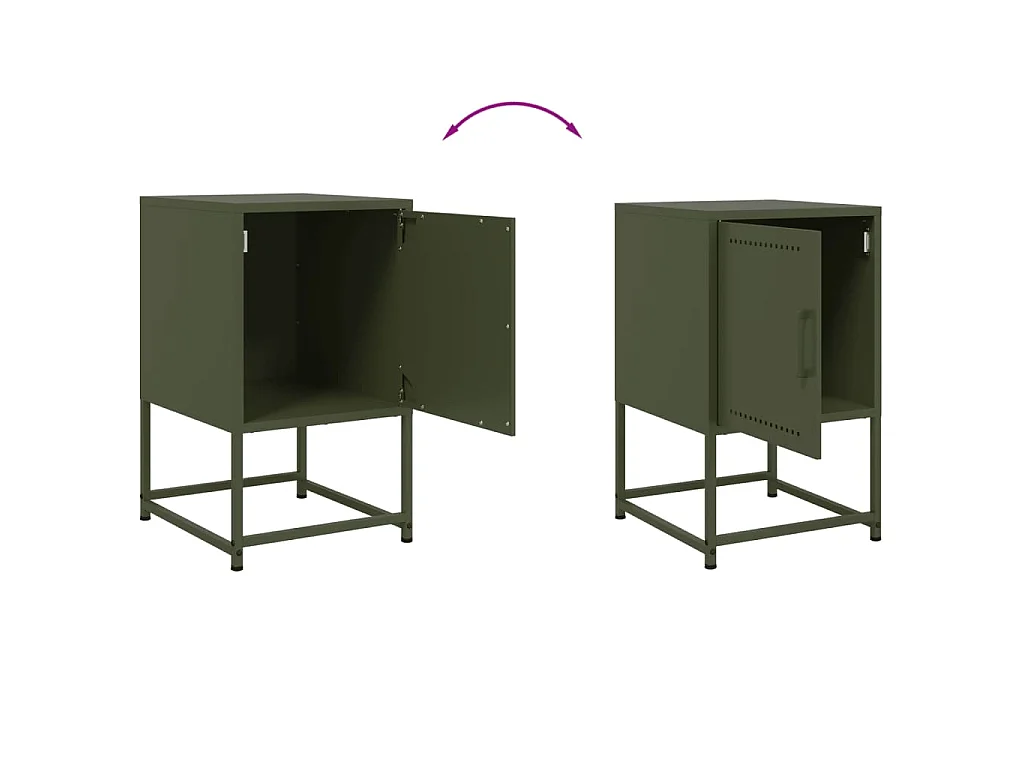 Comodini 2 pz Verde Oliva 36x39x60,5 cm in Acciaio