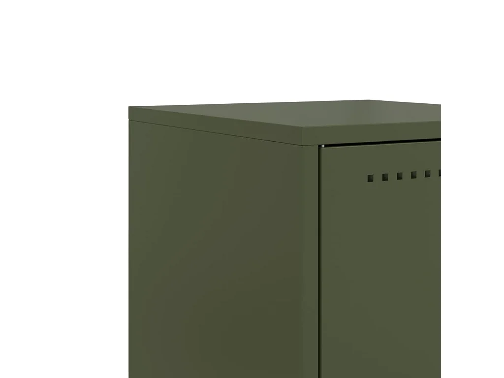 Tables de chevet 2 pcs vert olive 36x39x60,5 cm acier