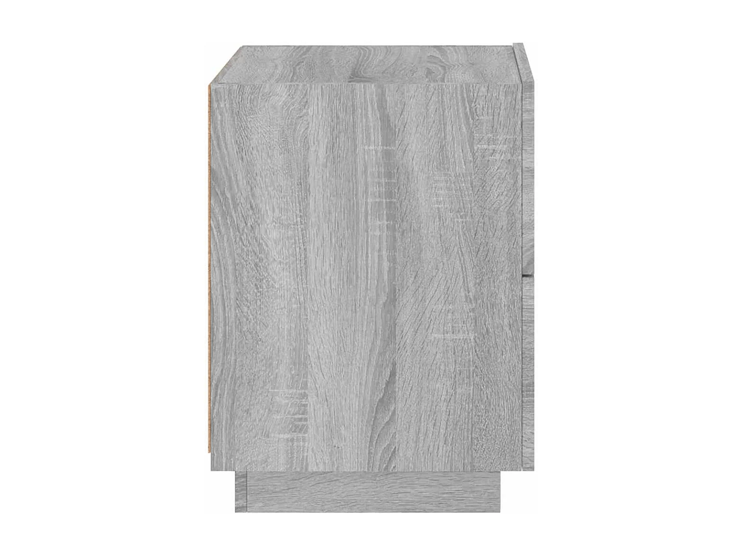 Armoire de chevet et lumières LED sonoma gris bois d'ingénierie