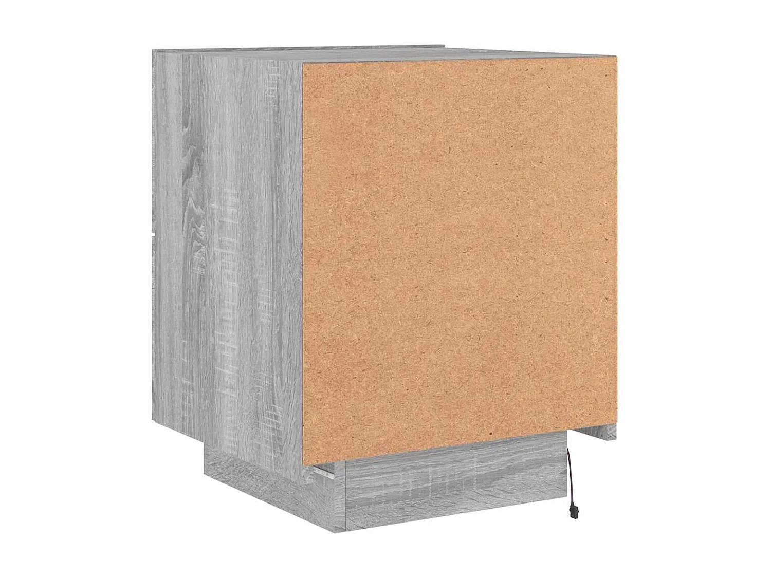 Armoire de chevet et lumières LED sonoma gris bois d'ingénierie