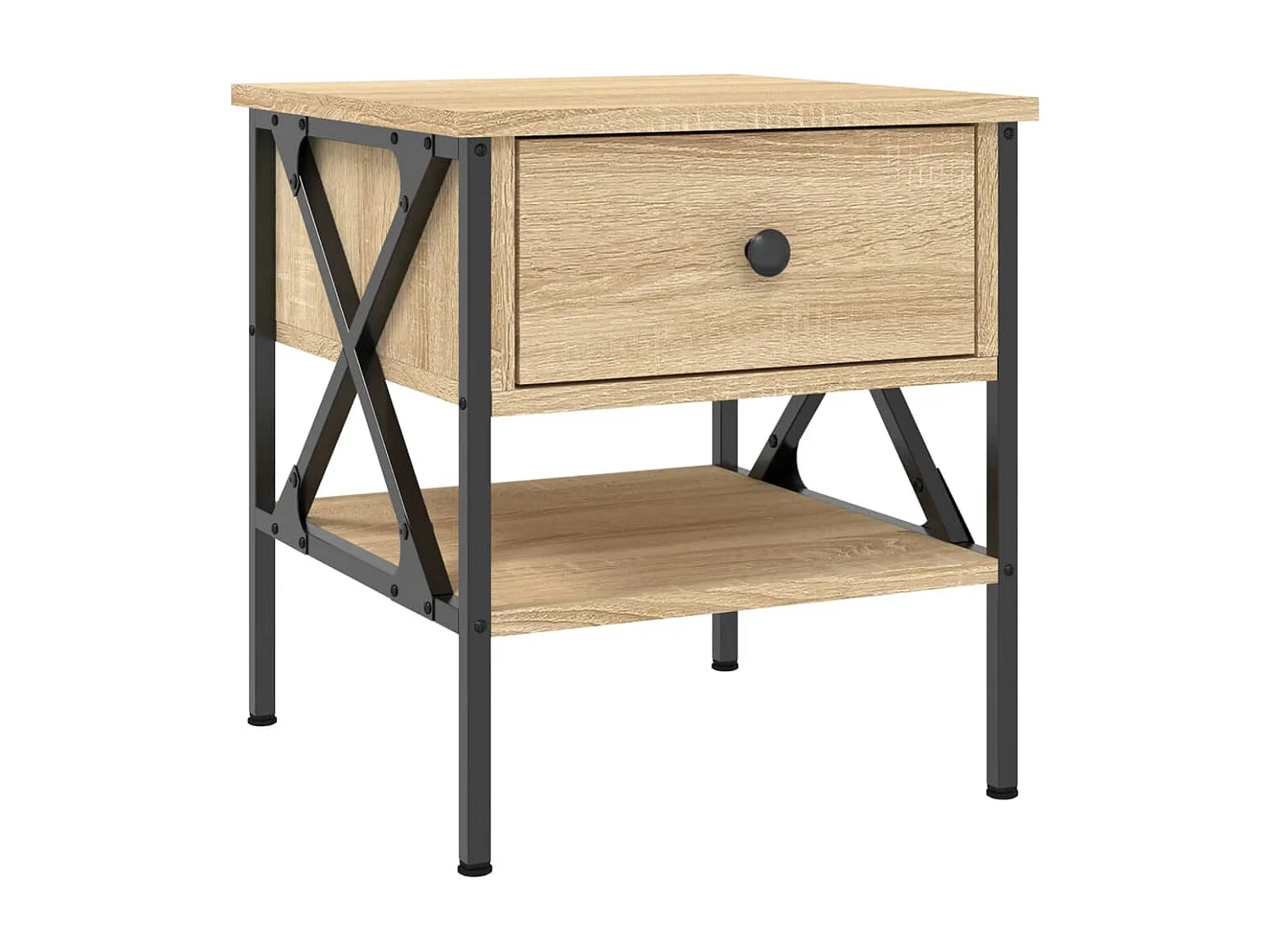 Nachtkastje 40x42x45 cm bewerkt hout sonoma eikenkleurig