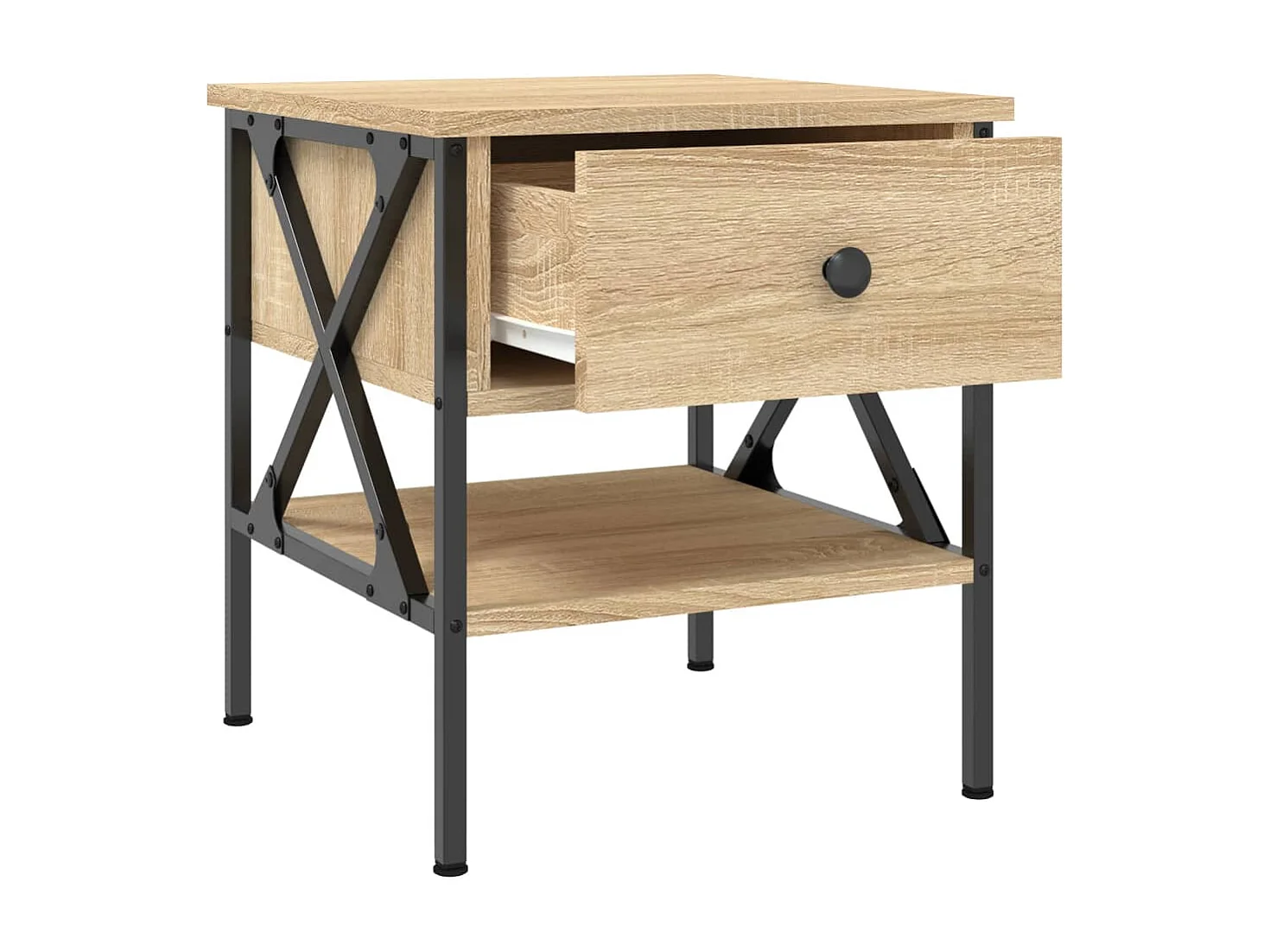 Nachtkastje 40x42x45 cm bewerkt hout sonoma eikenkleurig
