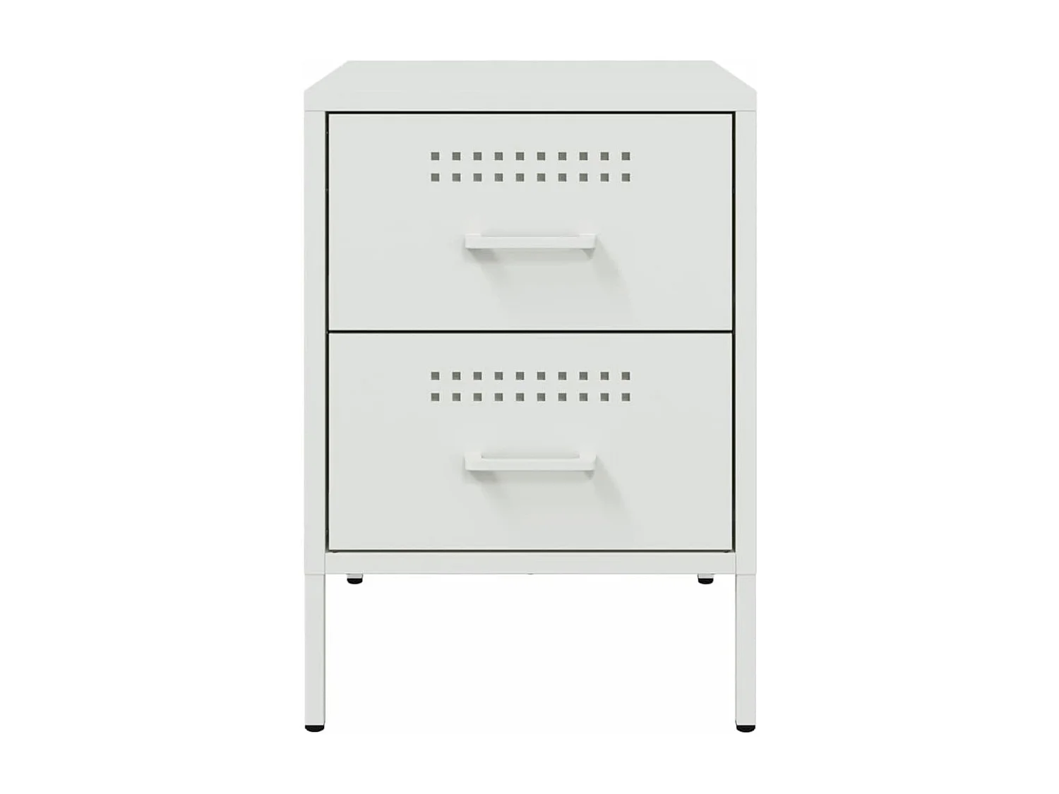 Tables de chevet 2 pcs blanc 36x39x50,5 cm acier