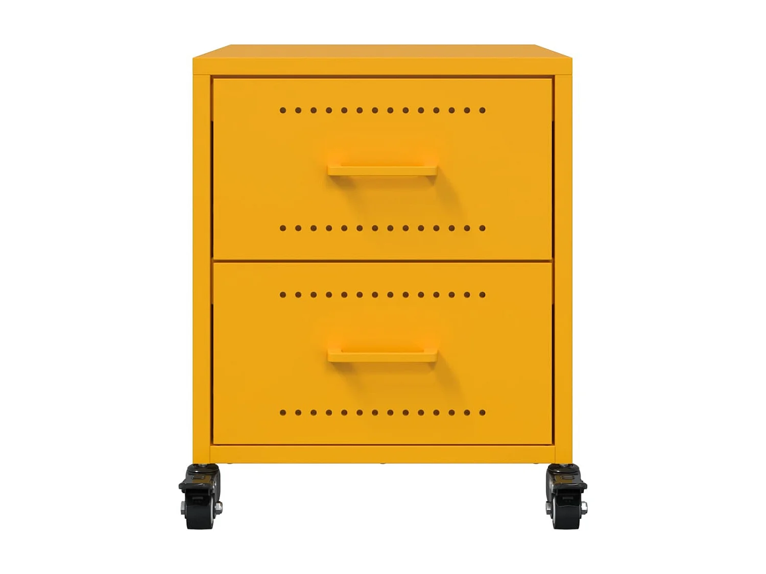 Mesitas de noche 2 uds acero amarillo mostaza 36x39x43,5 cm