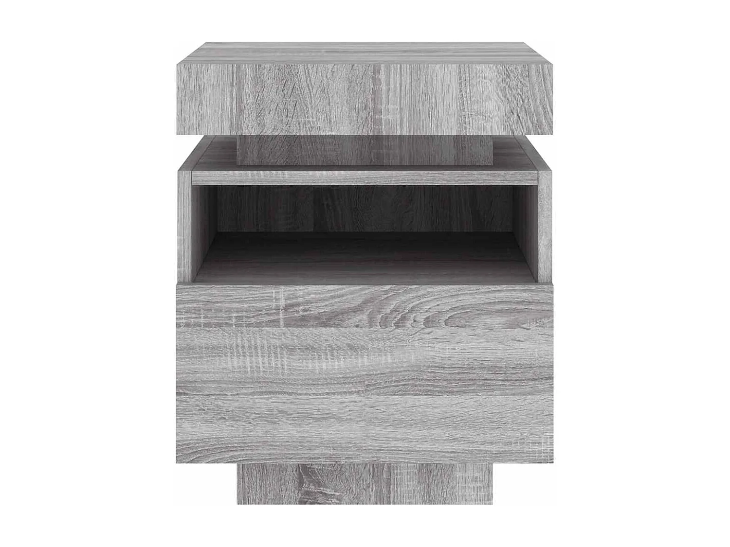 Comodino con Luci LED Grigio Sonoma 40x39x48,5 cm